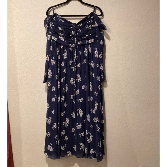 Self Portrait Pansy Floral Print Pleated Cut out Midi maxi Dress size 10 - Picture 4 of 11
